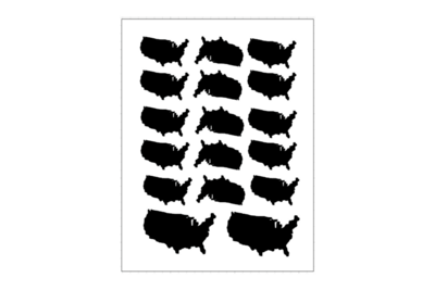 Stickerbogen Länderumriss USA