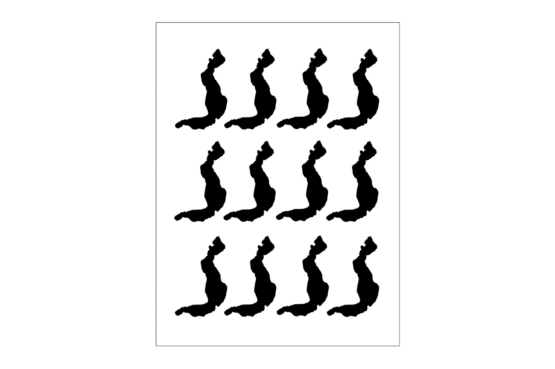 Sticker Sheet Lake Outline Lake Iseo Sticker Sheet Lake Outline Lake Iseo