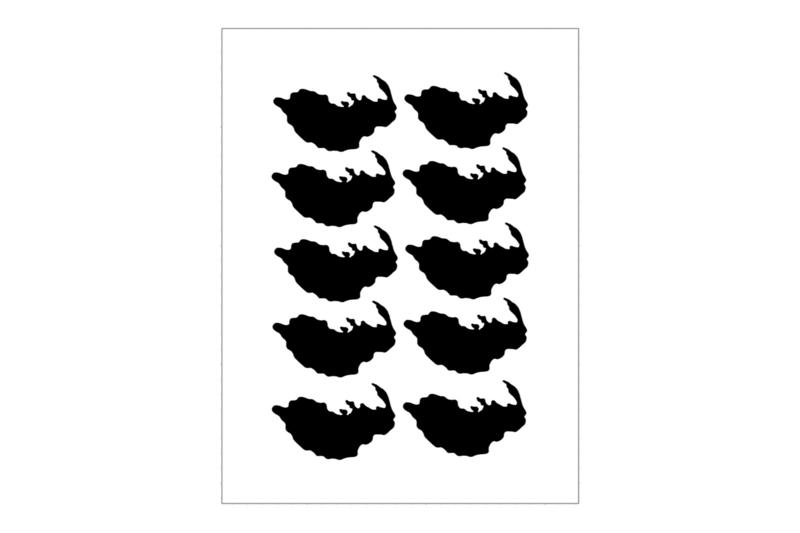 Sticker Sheet Lake Outline Eibsee Sticker Sheet Lake Outline Eibsee