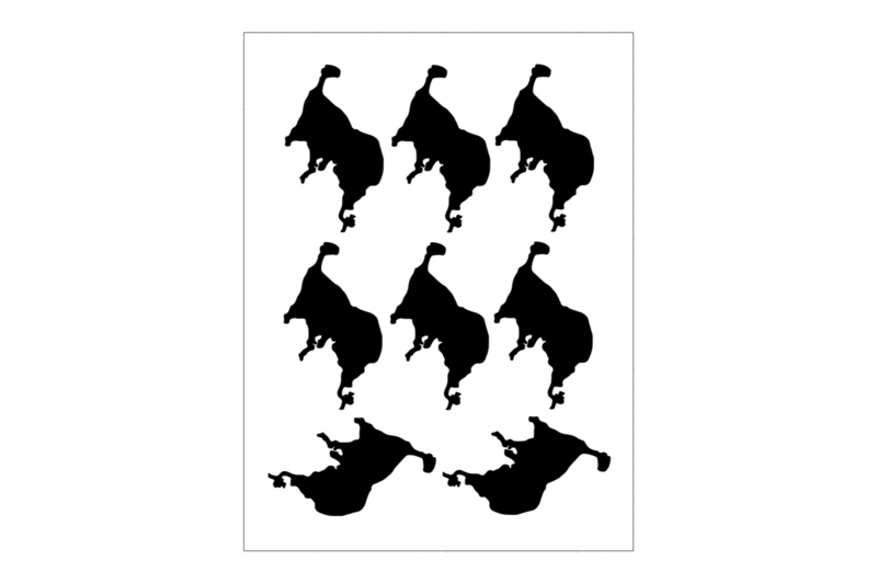 Sticker Sheet Lake Outline Müritz Sticker Sheet Lake Outline Müritz