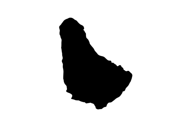 Outline Barbados Magnet Outline Barbados Magnet