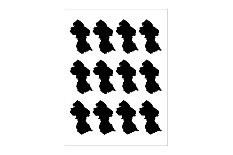 Sticker Sheet Country Outline Guyana