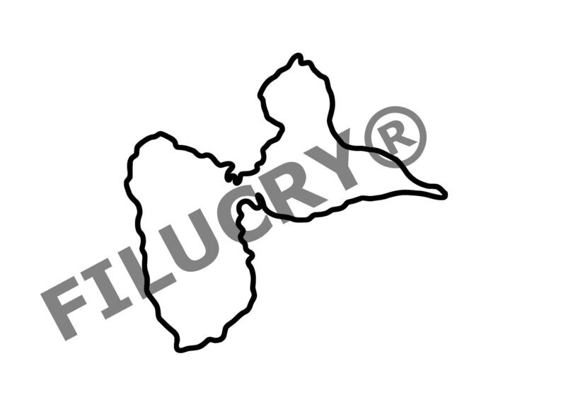 Guadeloupe Umriss Banner, Digitaler Download, SVG / JPG / PNG / PDF