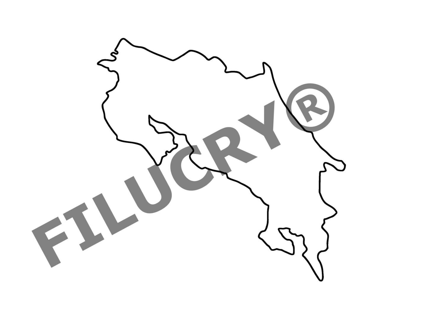 Costa Rica Umriss Banner, Digitaler Download, SVG / JPG / PNG / PDF