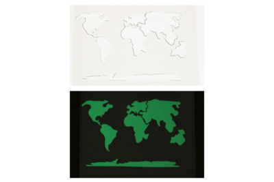 Leuchtende Kontinent Sticker Set für Weltkarte Kinder-Edition