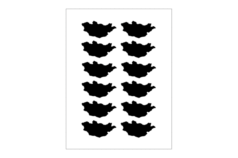 Sticker Sheet Country Outline Mongolia Sticker Sheet Country Outline Mongolia