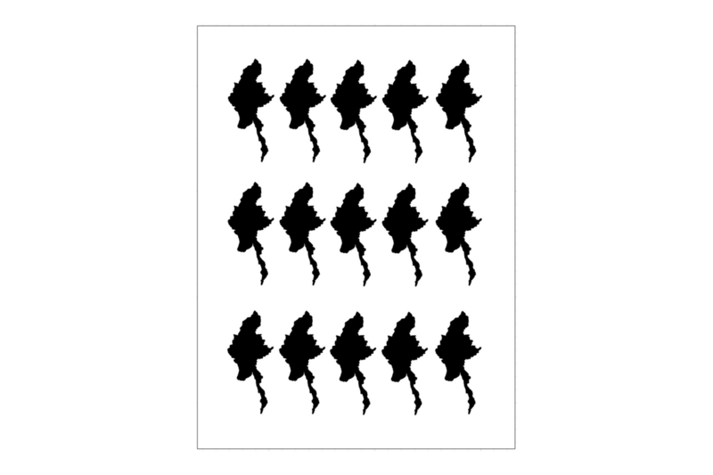 Sticker Sheet Country Outline Myanmar Sticker Sheet Country Outline Myanmar