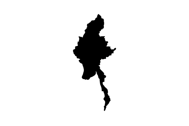 Outline Myanmar Magnet Outline Myanmar Magnet