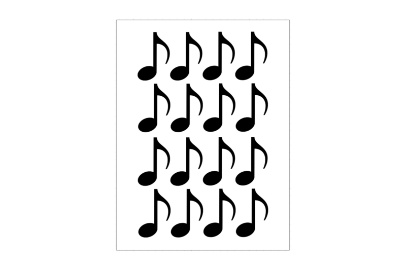 Stickerbogen Achtelnote Stickerbogen Achtelnote