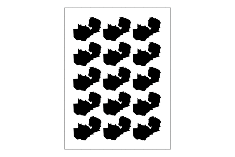 Sticker Sheet Country Outline Zambia Sticker Sheet Country Outline Zambia