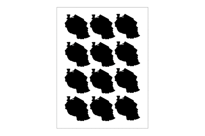 Sticker Sheet Country Outline Tanzania Sticker Sheet Country Outline Tanzania