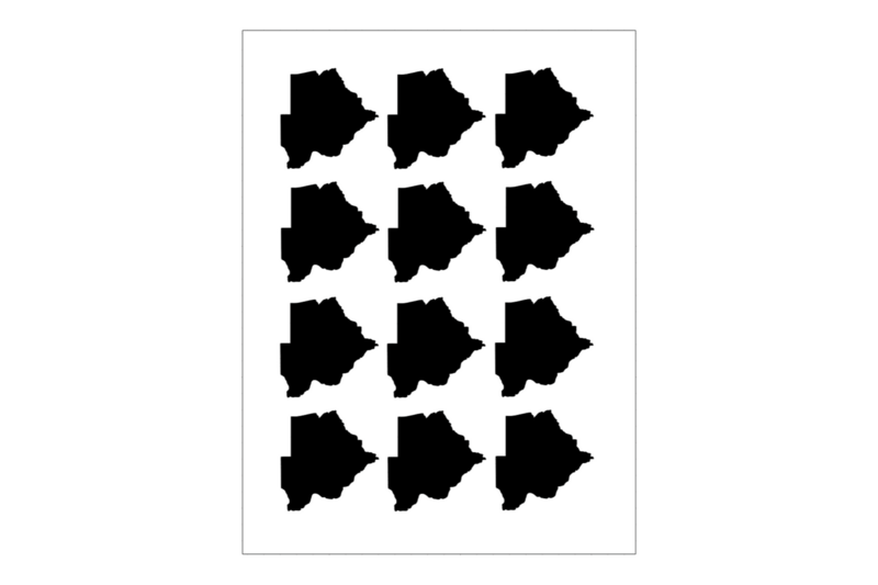 Sticker Sheet Country Outline Botswana Sticker Sheet Country Outline Botswana