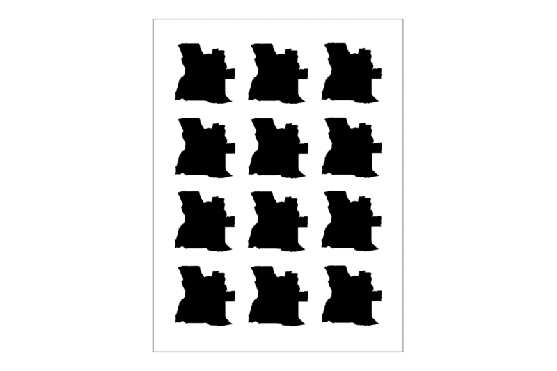 Sticker Sheet Country Outline Angola Sticker Sheet Country Outline Angola