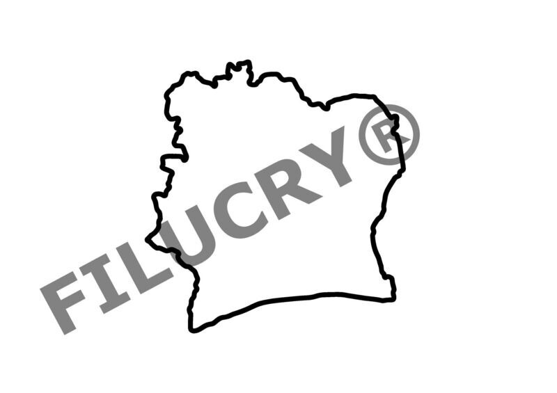 Ivory Coast Outline Banner, digital download, SVG / JPG / PNG / PDF