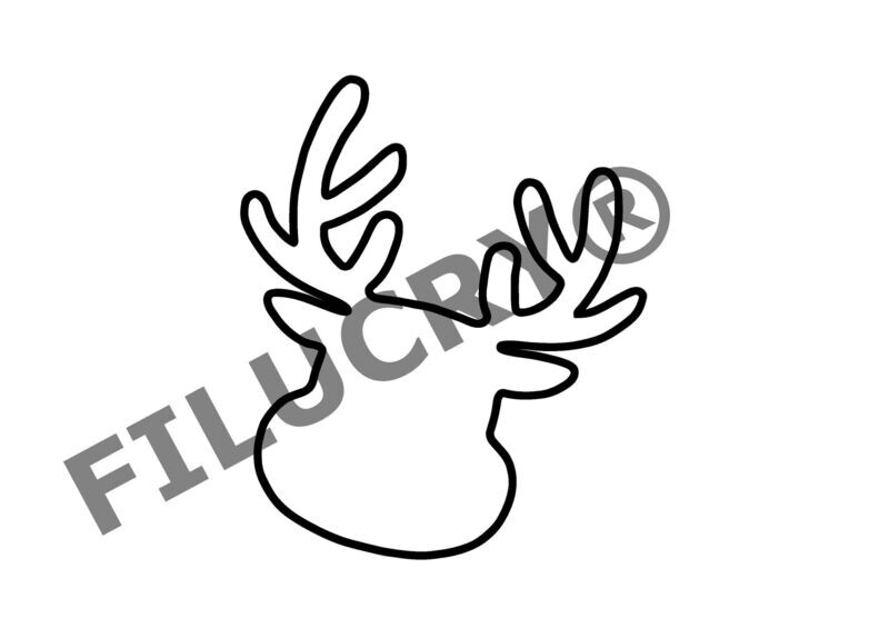 Rentier Umriss Banner, Digitaler Download, SVG / JPG / PNG / PDF