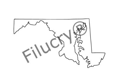 Maryland Umriss Umriss Banner, Digitaler Download, SVG / JPG / PNG / PDF