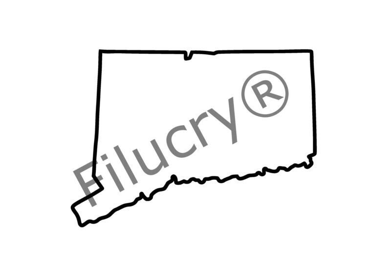 Conneticut Umriss Umriss Banner, Digitaler Download, SVG / JPG / PNG / PDF