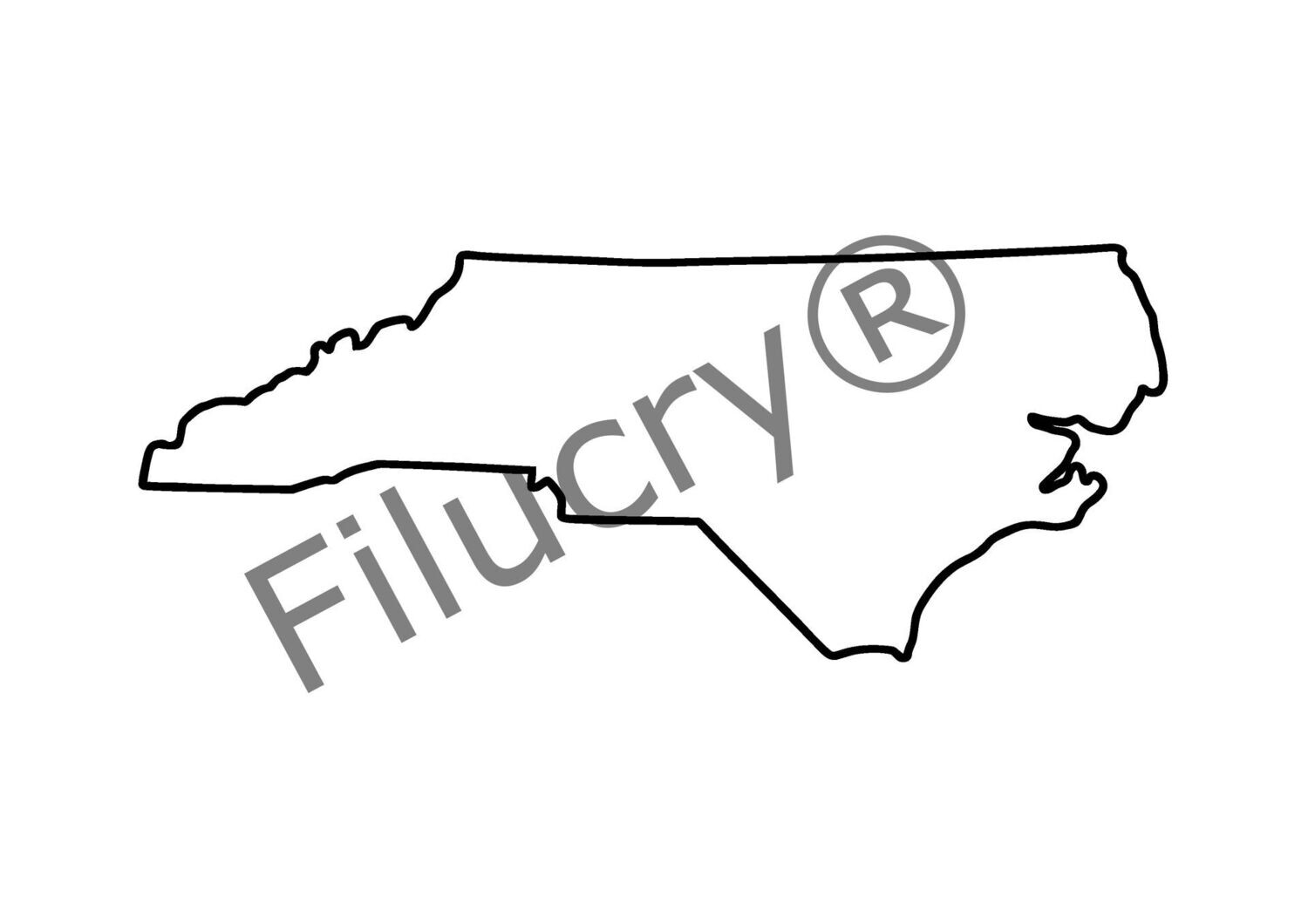 North Carolina Outline Banner, digital download, SVG / JPG / PNG / PDF