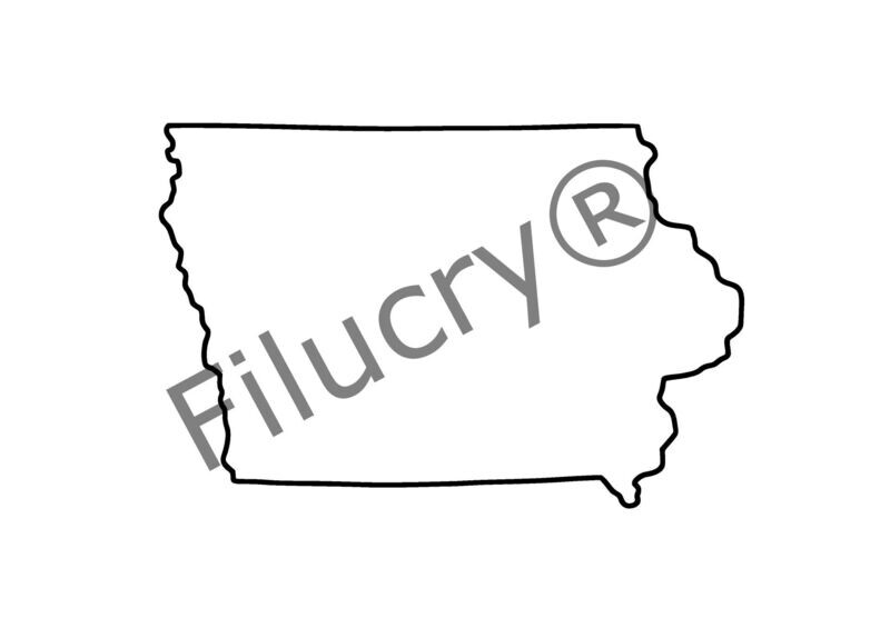 Iowa Umriss Umriss Banner, Digitaler Download, SVG / JPG / PNG / PDF