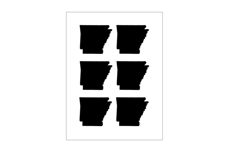 Sticker Sheet Arkansas Outline Sticker Sheet Arkansas Outline