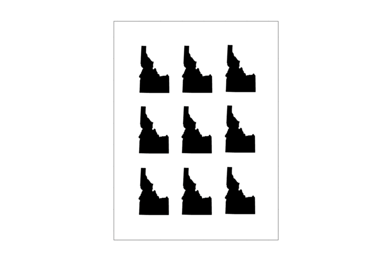 Sticker Sheet Idaho Outline Sticker Sheet Idaho Outline
