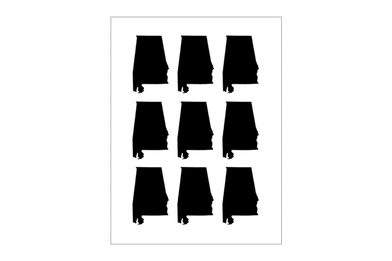 Sticker Sheet Alabama Outline Sticker Sheet Alabama Outline