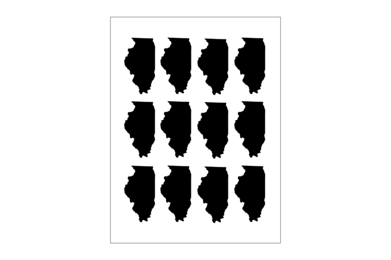 Sticker Sheet Illinois Outline Sticker Sheet Illinois Outline