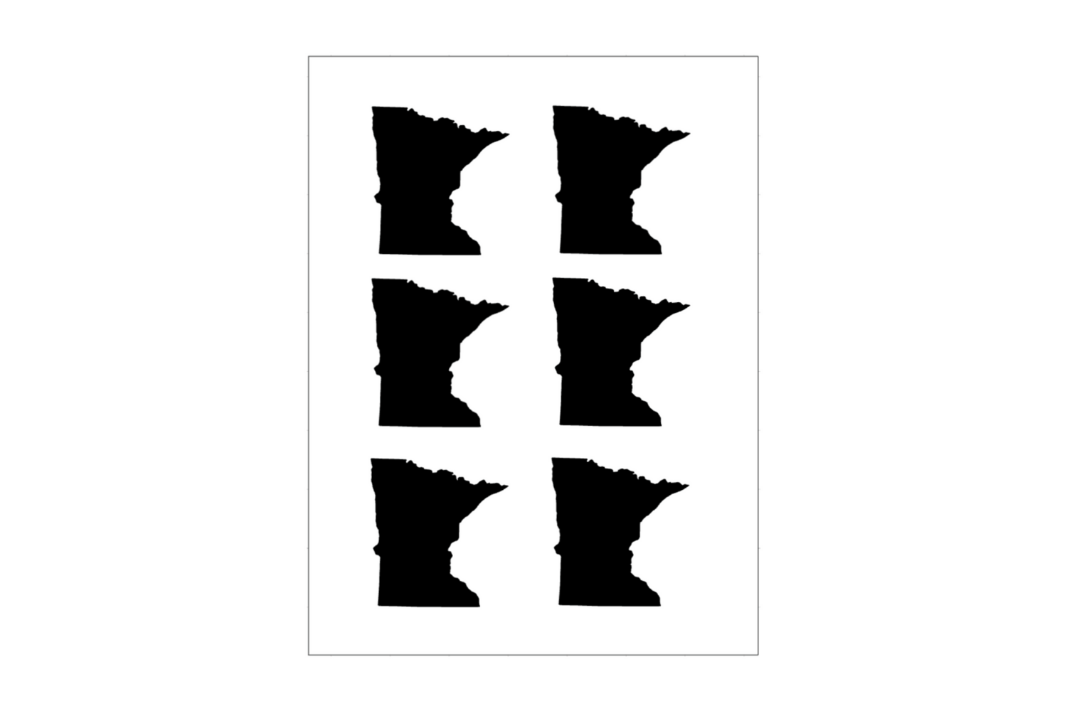 Stickerbogen Minnesota Umriss