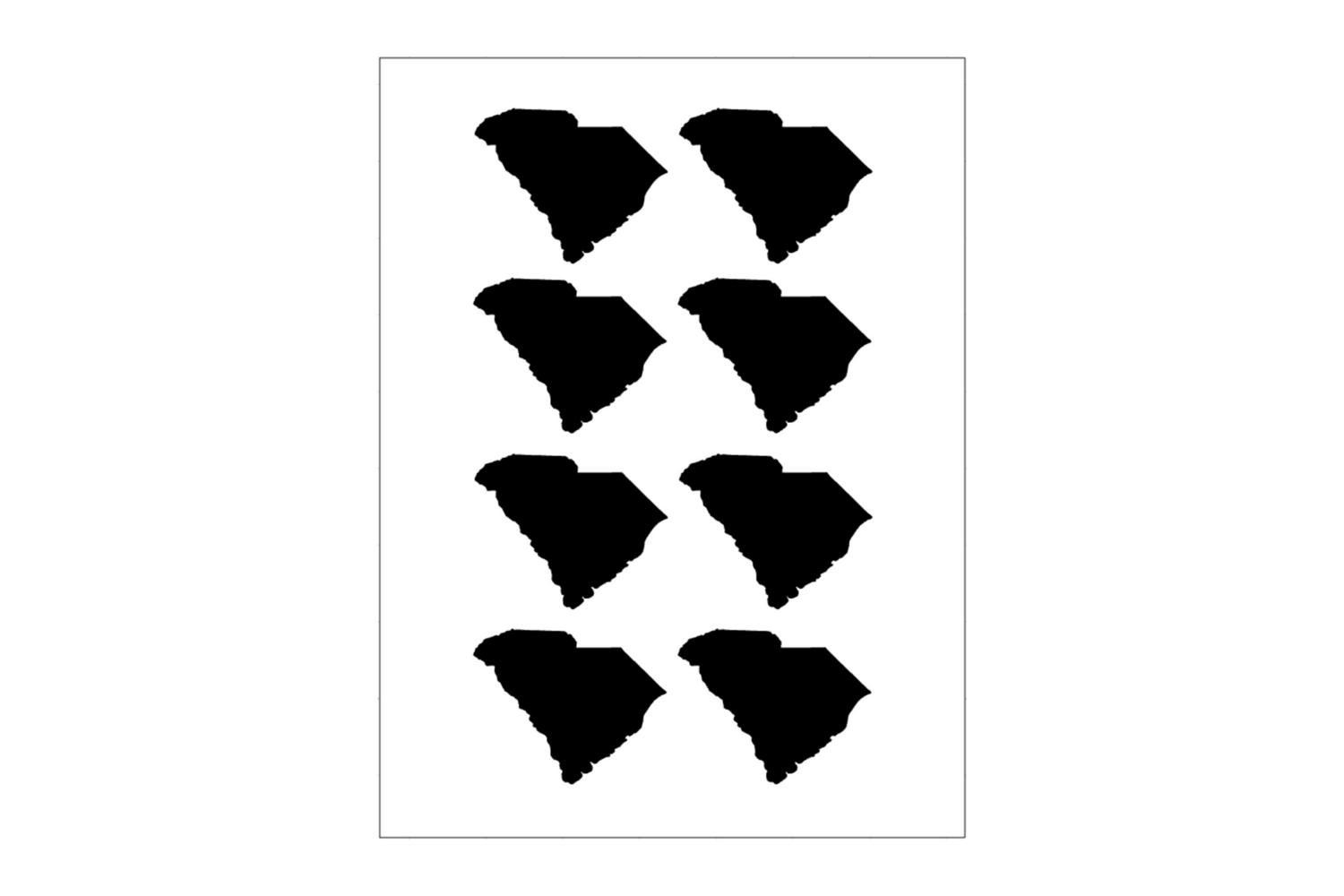 Stickerbogen South Carolina Umriss
