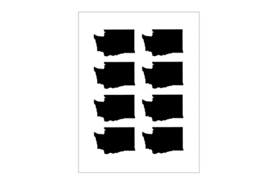 Stickerbogen Washington Umriss Stickerbogen Washington Umriss