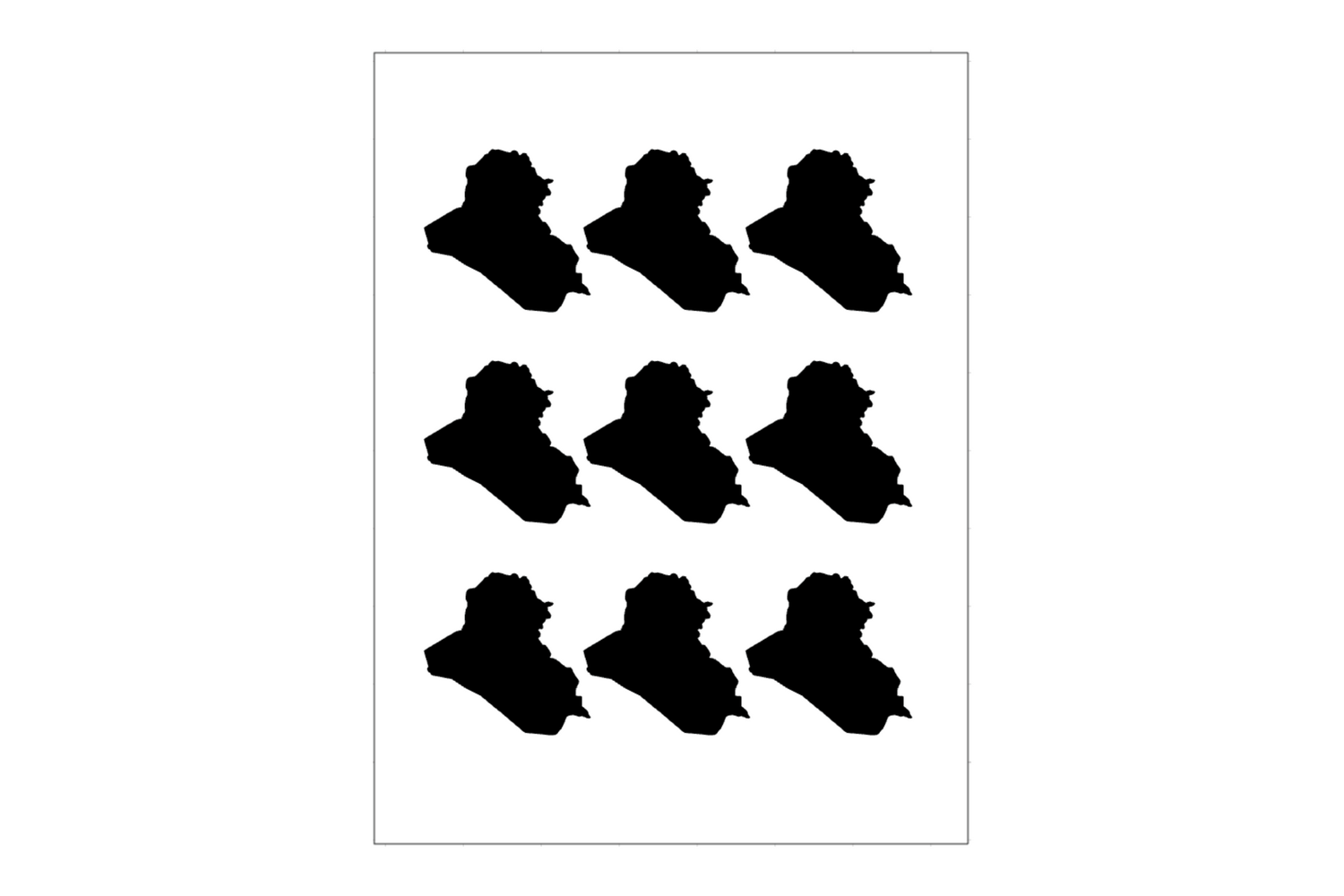 Stickerbogen Irak Umriss
