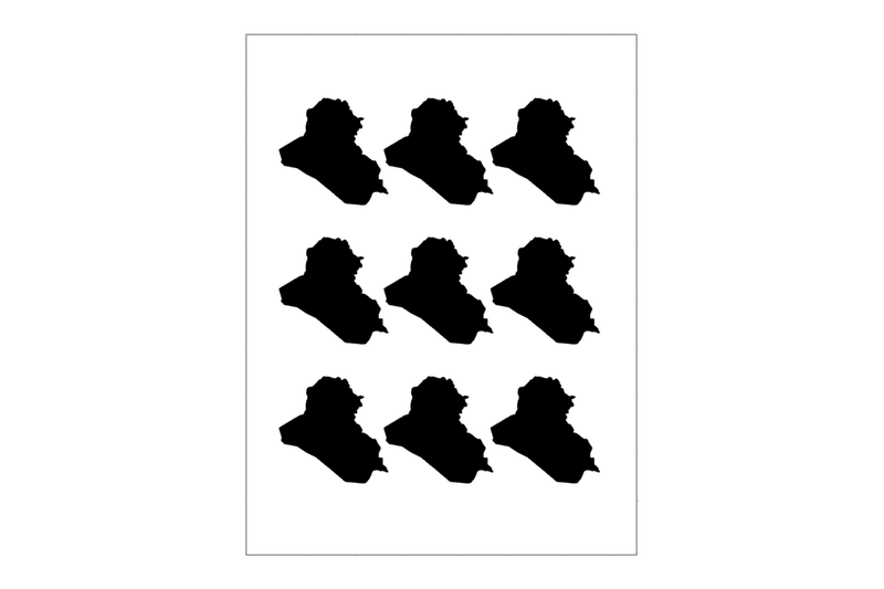 Sticker Sheet Iraq Outline Sticker Sheet Iraq Outline