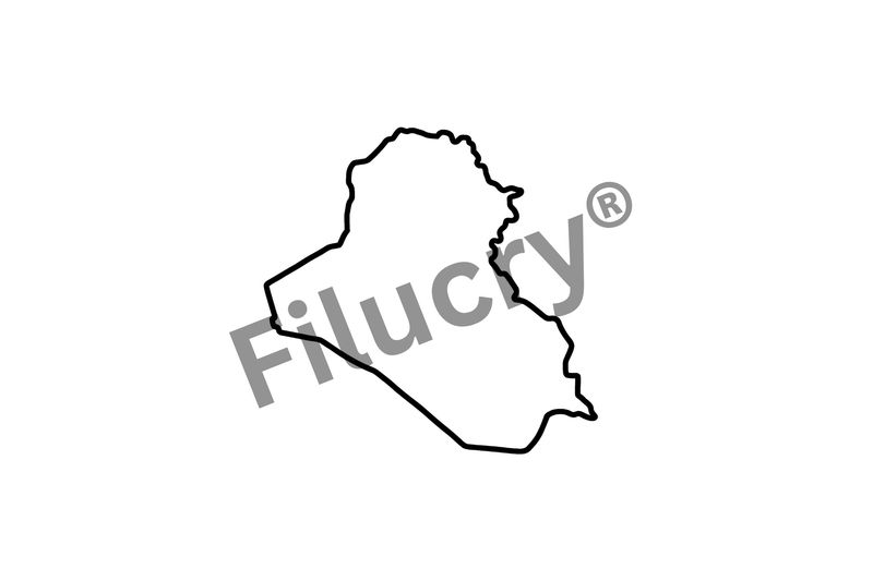 Irak Umriss Umriss Banner, Digitaler Download, SVG / JPG / PNG / PDF