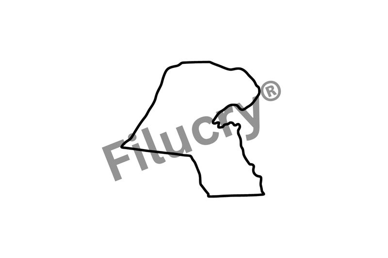 Kuwait Umriss Umriss Banner, Digitaler Download, SVG / JPG / PNG / PDF