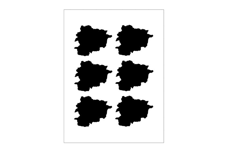 Sticker Sheet Andorra Outline Sticker Sheet Andorra Outline
