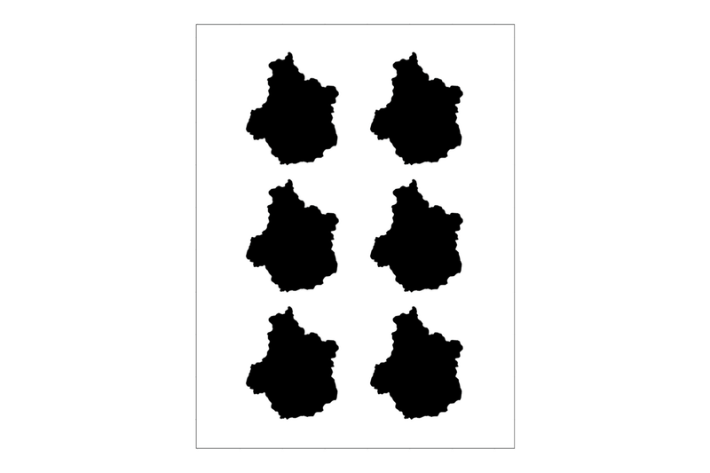 Sticker Sheet Centre-Val de Loire Outline Sticker Sheet Centre-Val de Loire Outline