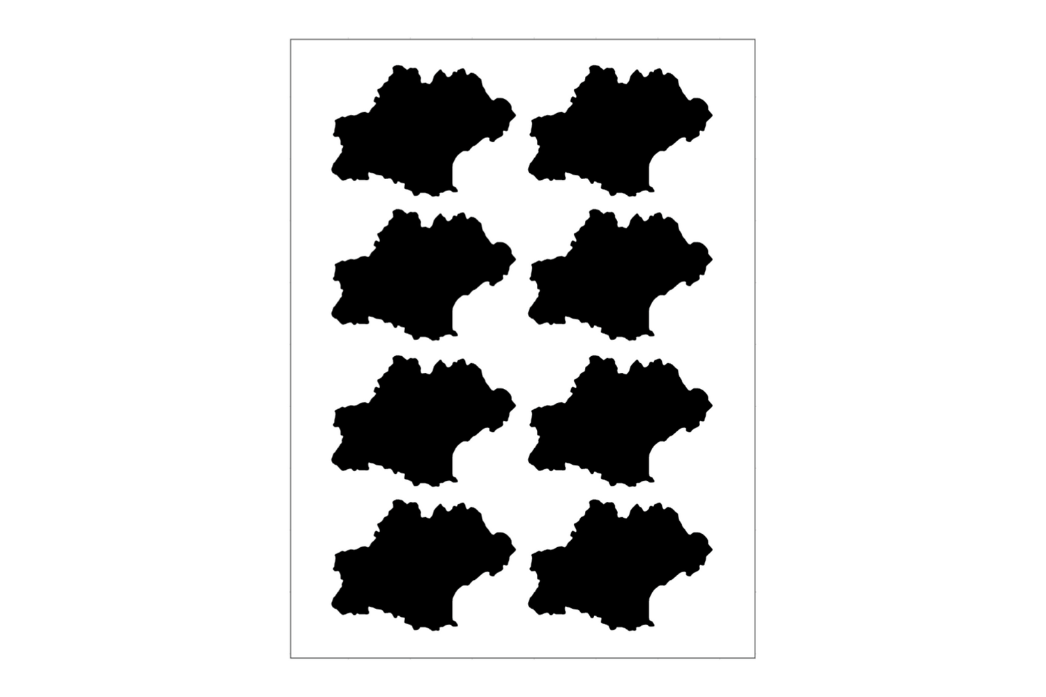 Stickerbogen Okzitanien Umriss