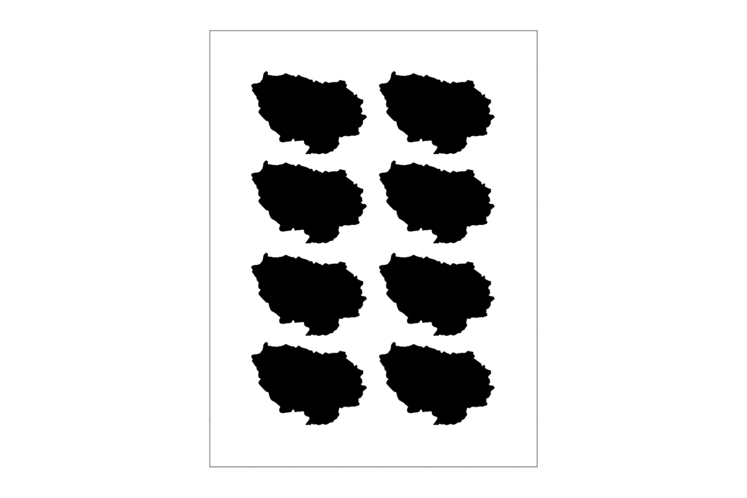Stickerbogen Ile-de-France Umriss