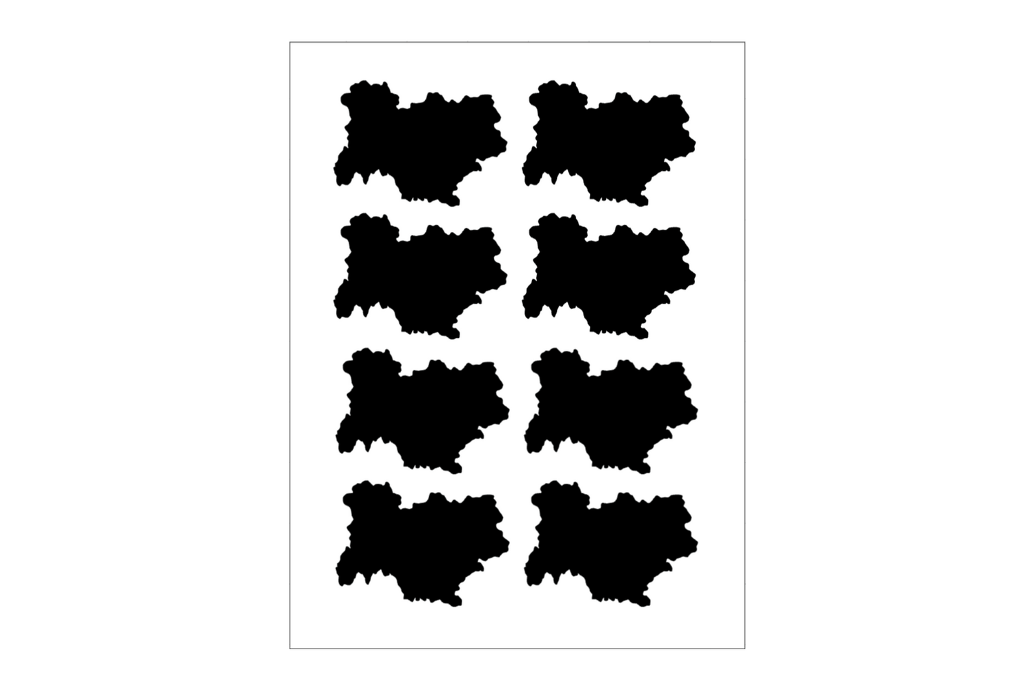 Sticker Sheet Auvergne-Rhone-Alpes Outline