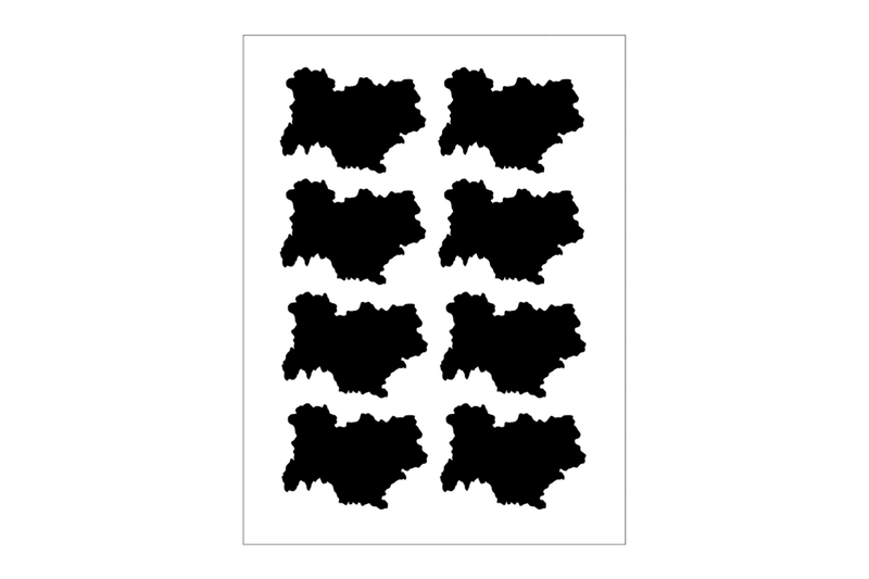 Sticker Sheet Auvergne-Rhone-Alpes Outline Sticker Sheet Auvergne-Rhone-Alpes Outline