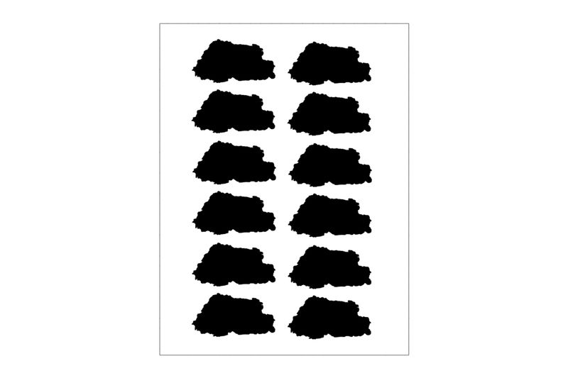 Stickerbogen Länderumriss Bhutan