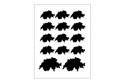 Stickerbogen Länderumriss Schweiz