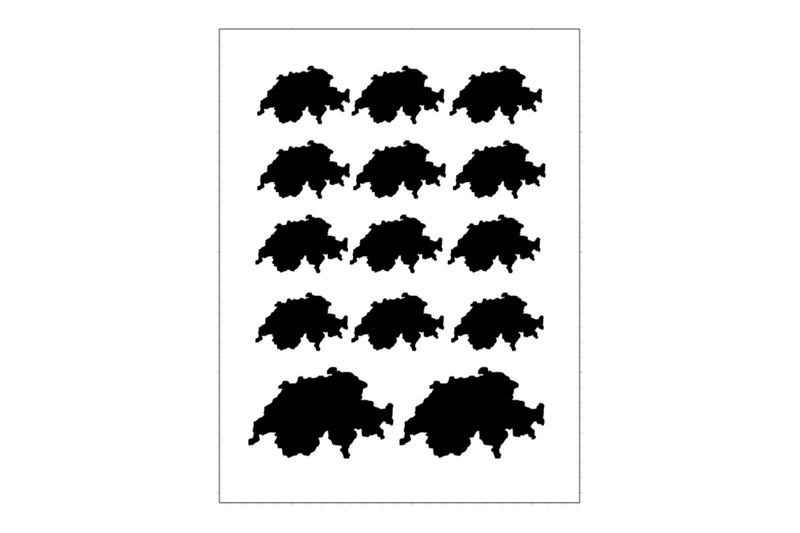 Stickerbogen Länderumriss Schweiz Stickerbogen Länderumriss Schweiz