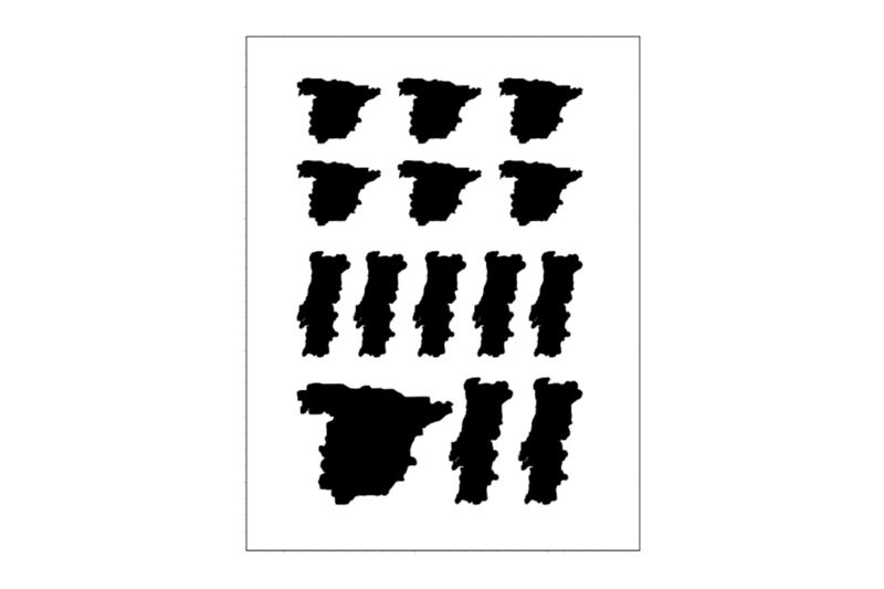 Stickerbogen Länderumriss Spanien & Portugal