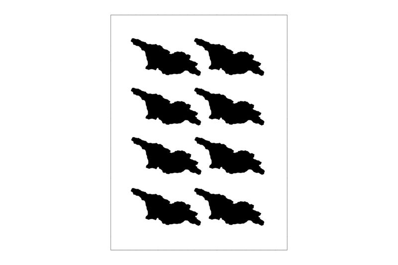 Stickerbogen Georgien Umriss