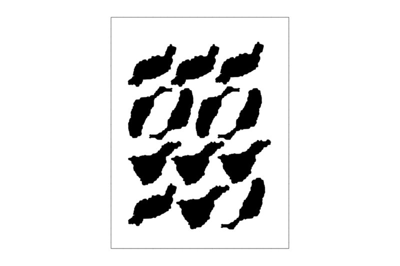 Stickerbogen Länderumriss Kanaren (Lanzarote, Fuerteventura, Teneriffa)