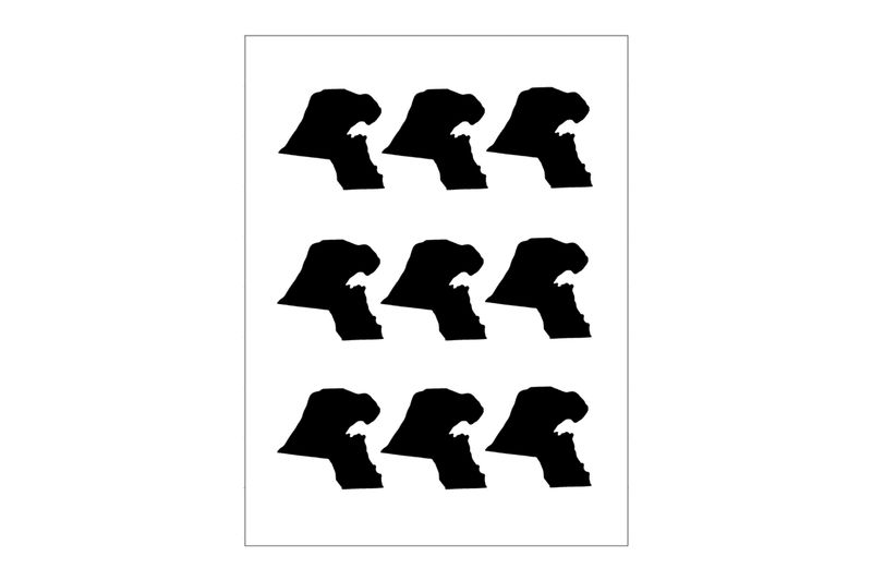 Stickerbogen Kuwait Umriss