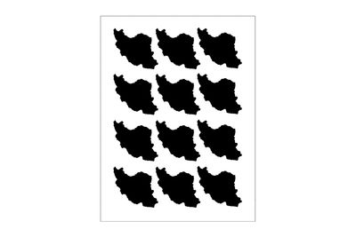 Stickerbogen Iran Umriss