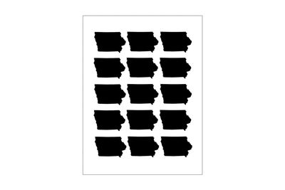 Stickerbogen Iowa Umriss