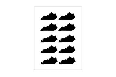 Stickerbogen Kentucky Umriss
